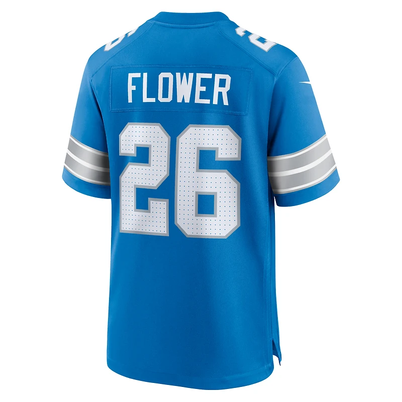 Maillot de match Nike Tre Flowers bleu pour homme des Lions Détroit