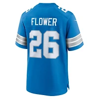 Maillot de match Nike Tre Flowers bleu pour homme des Lions Détroit