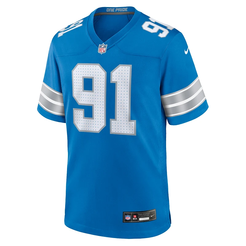 Men's Nike Tyleik Williams Blue Detroit Lions Team Game Jersey
