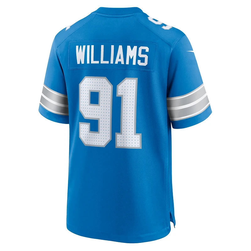 Maillot de match Nike Tyleik Williams bleu des Lions Détroit pour homme