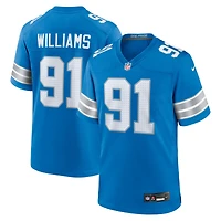 Men's Nike Tyleik Williams  Blue Detroit Lions Team Game Jersey