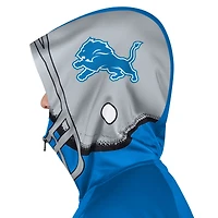 Men's Pro Player Blue/Silver Detroit Lions Helmet Full-Zip Hooded Track Jacket