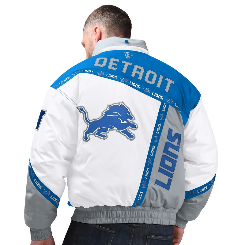 Veste à capuche zippée intégrale Detroit Lions pour homme, bleu/argent, style professionnel