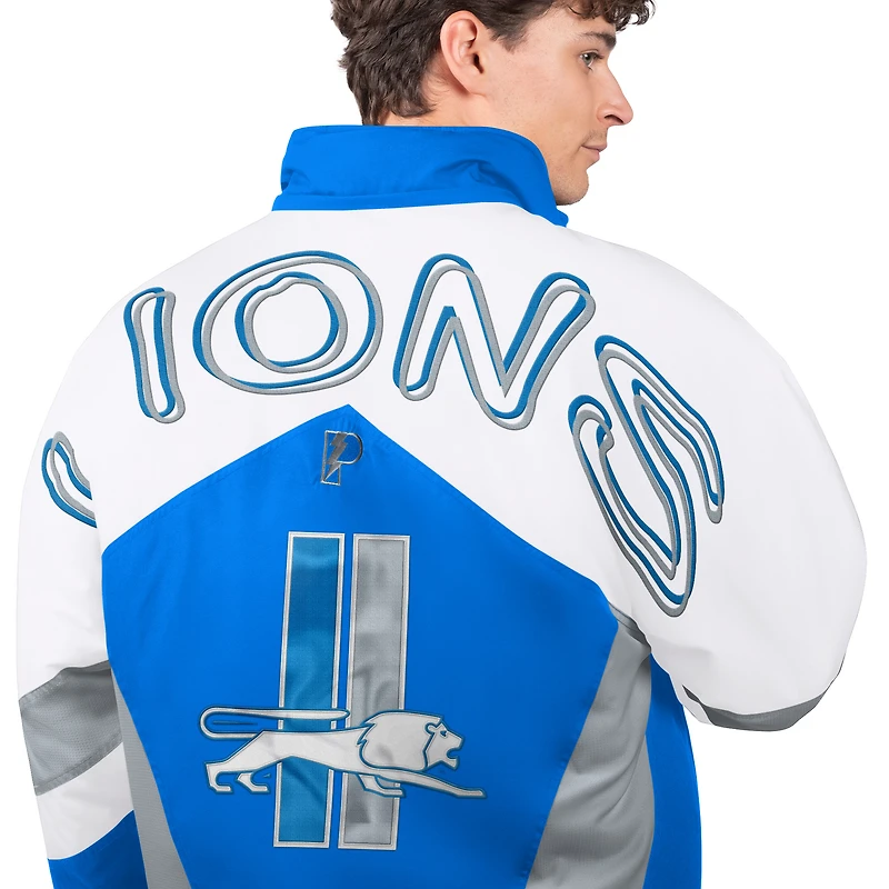 Men's Pro Player  Blue Detroit Lions Shoulder To Polyfill Full-Zip Hooded Jacket