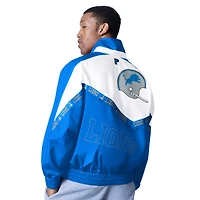 Veste légère entièrement zippée Pro Player blanche/bleue Detroit Lions Tape II pour homme