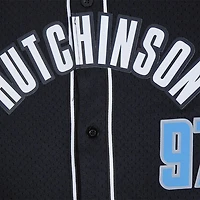 Maillot de baseball boutonné en maille noire Pro Standard Aidan Hutchinson des Detroit Lions pour hommes