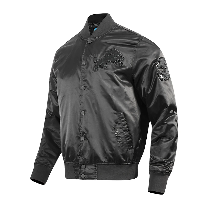 Men's Pro Standard Aidan Hutchinson Black Detroit Lions Player Full-Snap Jacket