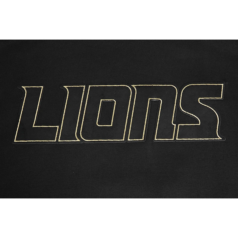 Men's Pro Standard Black Detroit Lions Classic Chenille Pullover Hoodie