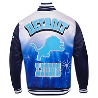 Men's Pro Standard Navy Detroit Lions Sublimated Satin Full-Snap Jacket