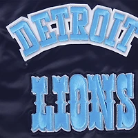 Men's Pro Standard Navy Detroit Lions Sublimated Satin Full-Snap Jacket