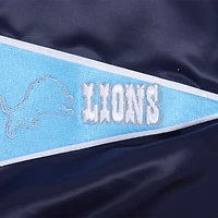 Men's Pro Standard Navy Detroit Lions Sublimated Satin Full-Snap Jacket