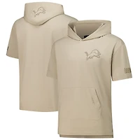 Sweat à capuche manches courtes pour homme Pro Standard Tan Detroit Lions Neutrals Capsule
