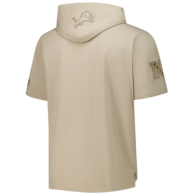 Sweat à capuche manches courtes pour homme Pro Standard Tan Detroit Lions Neutrals Capsule