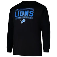 Men's Profile  Black Detroit Lions Big & Tall Pop Long Sleeve T-Shirt