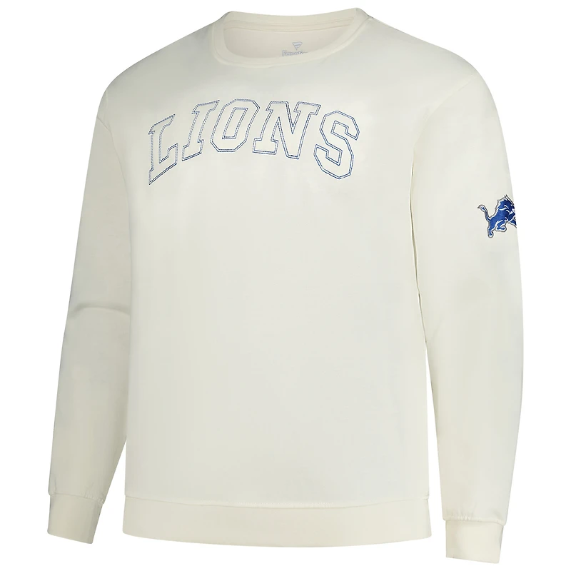 Sweat-shirt polaire crème Detroit Lions pour homme, coupe grande taille