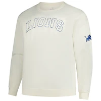 Sweat-shirt polaire crème Detroit Lions pour homme, coupe grande taille