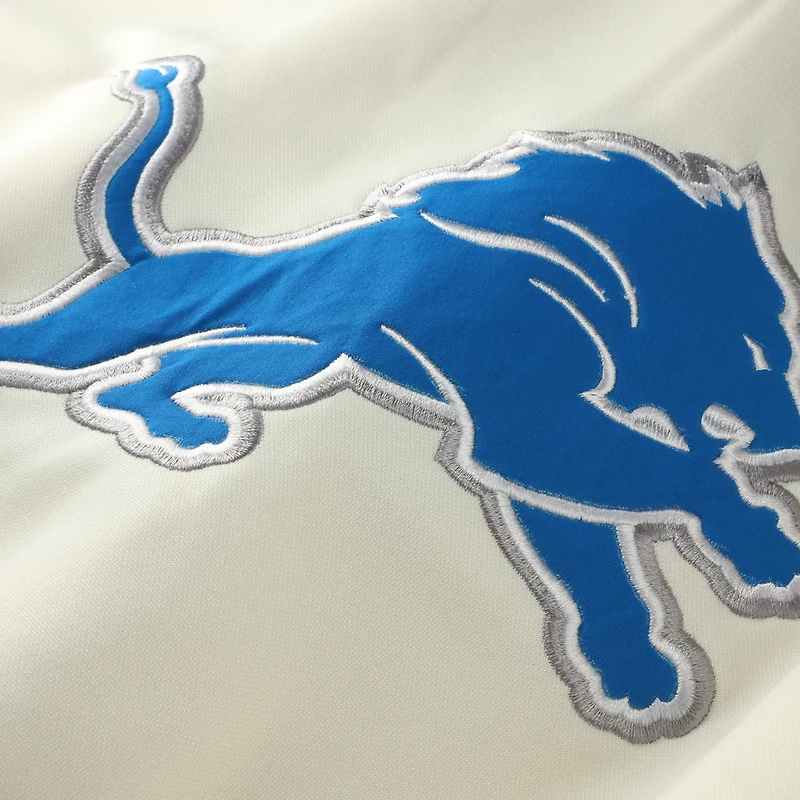 Sweat à capuche manches courtes pour homme avec imprimé et logo des Lions de Detroit, profil Oatmeal