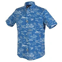 Chemise boutonnée Kekai Performance bleue Reyn Spooner pour homme des Lions de Détroit