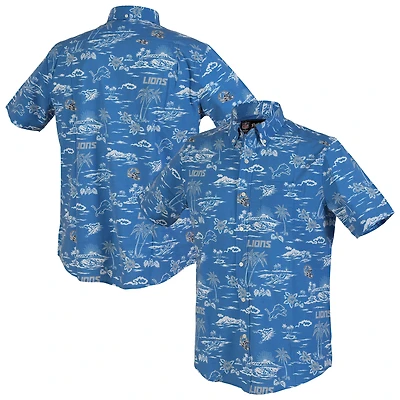 Chemise boutonnée Kekai Performance bleue Reyn Spooner pour homme des Lions de Détroit