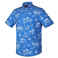 Chemise boutonnée rétro Kekai Performance bleue Reyn Spooner pour homme, des Lions de Detroit