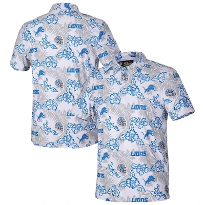 Men's Reyn Spooner White Detroit Lions Pua Performance Game Day Polo