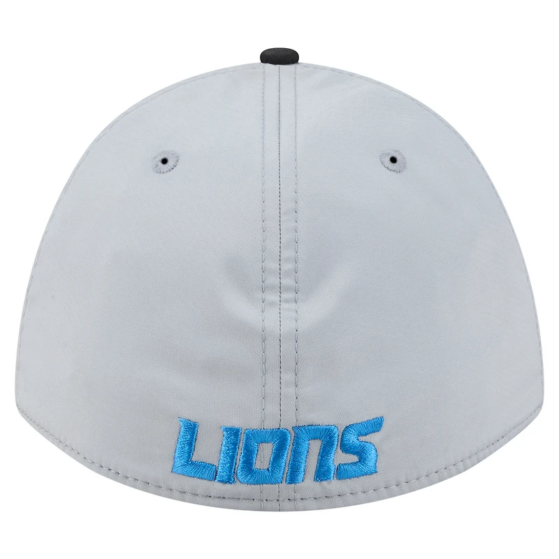 Casquette Flex 39THIRTY pour homme, argentée et noire, Detroit Lions, modèle Rope M-Crown A-Frame.