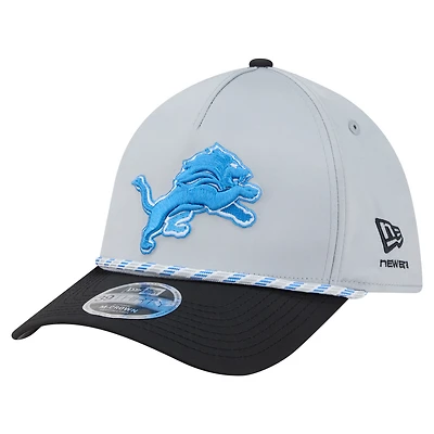 Casquette Flex 39THIRTY pour homme, argentée et noire, Detroit Lions, modèle Rope M-Crown A-Frame.