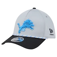 Casquette Flex 39THIRTY pour homme, argentée et noire, Detroit Lions, modèle Rope M-Crown A-Frame.