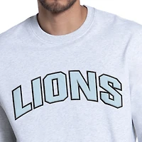 Men's Starter Ash Detroit Lions Faceoff Fleece Sweatshirt