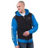 Men's Starter Black/Blue Detroit Lions Thursday Night Gridiron Full-Zip Hoodie