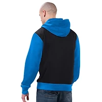 Men's Starter Black/Blue Detroit Lions Thursday Night Gridiron Full-Zip Hoodie