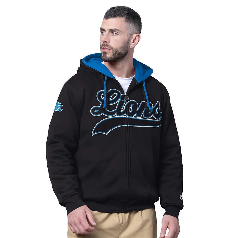 Sweat à capuche zippé double Big Shot pour homme, noir