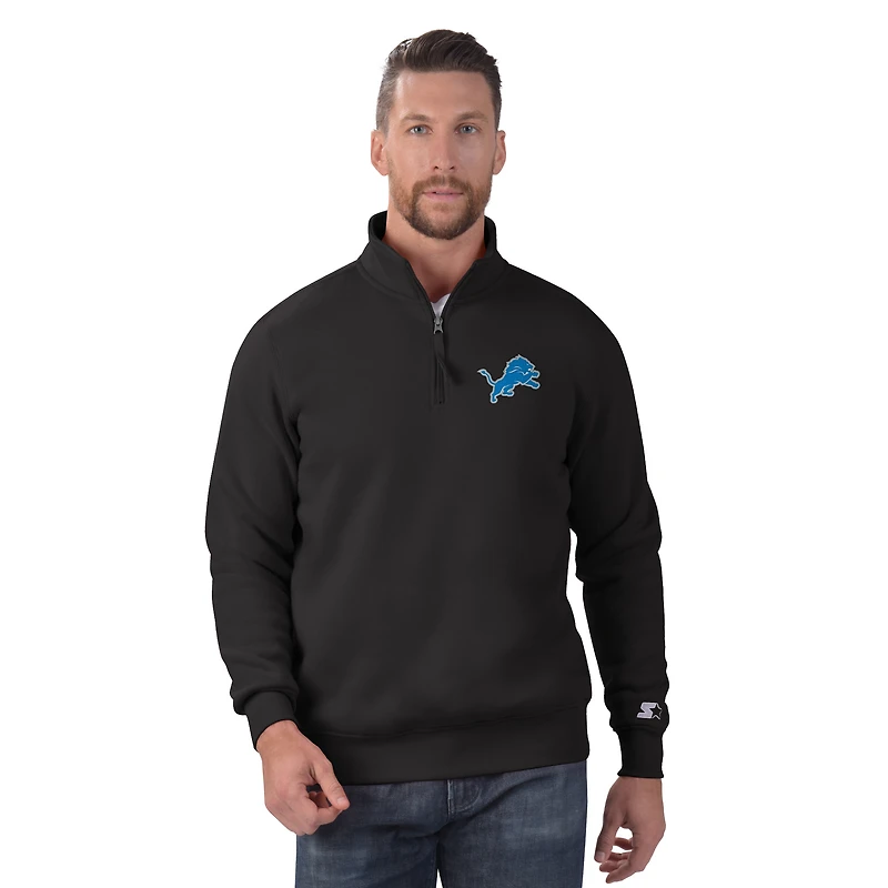 Sweat-shirt à capuche zippé classique Detroit Lions Starter pour homme, noir