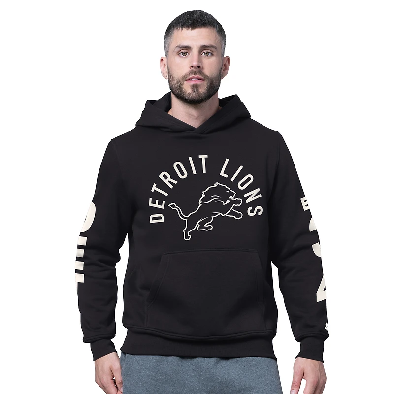 Sweat à capuche en polaire noir pour homme des Detroit Lions Handoff