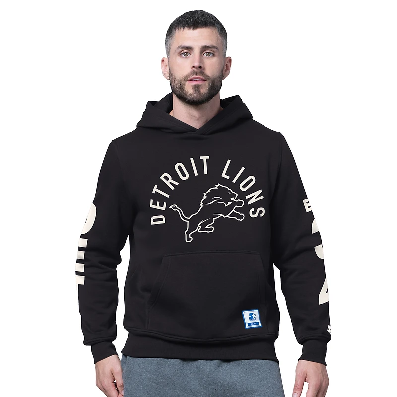 Sweat à capuche noir Starter Handoff des Lions de Détroit pour homme