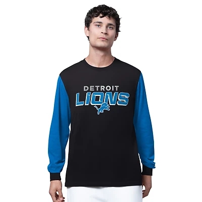 Men's Starter Black Detroit Lions Thursday Night Gridiron Long Sleeve T-Shirt