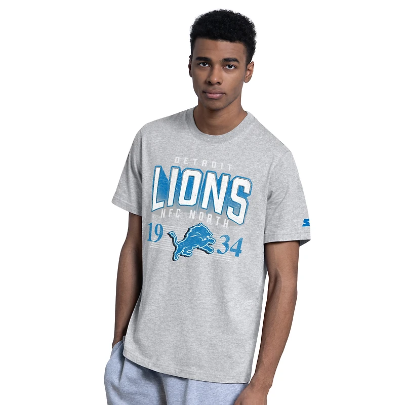 Men's Starter Blue/Gray Detroit Lions Two-Pack Logo T-Shirt Set