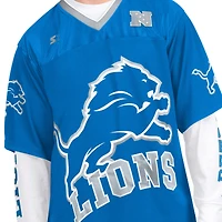 Men's Starter Blue/White Detroit Lions Short Sleeve & Long T-Shirt Combo Pack