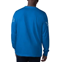 Men's Starter Blue Detroit Lions Clutch Hit Long Sleeve T-Shirt