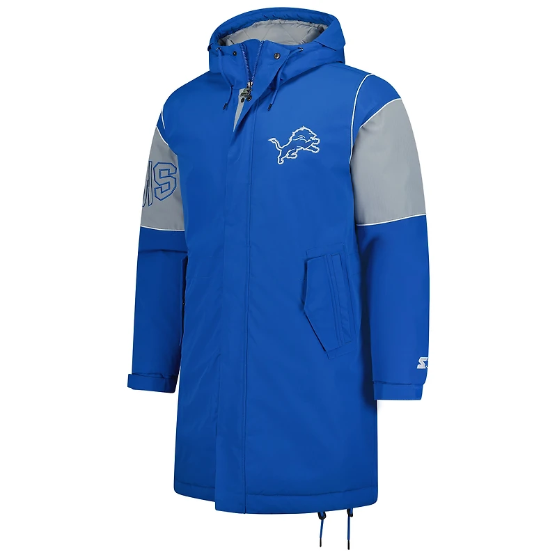 Veste zippée en polyfill bleu Detroit Lions Dynasty Stadium pour homme