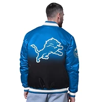 Veste universitaire bleue à boutons-pression pour homme Detroit Lions Pass Rush