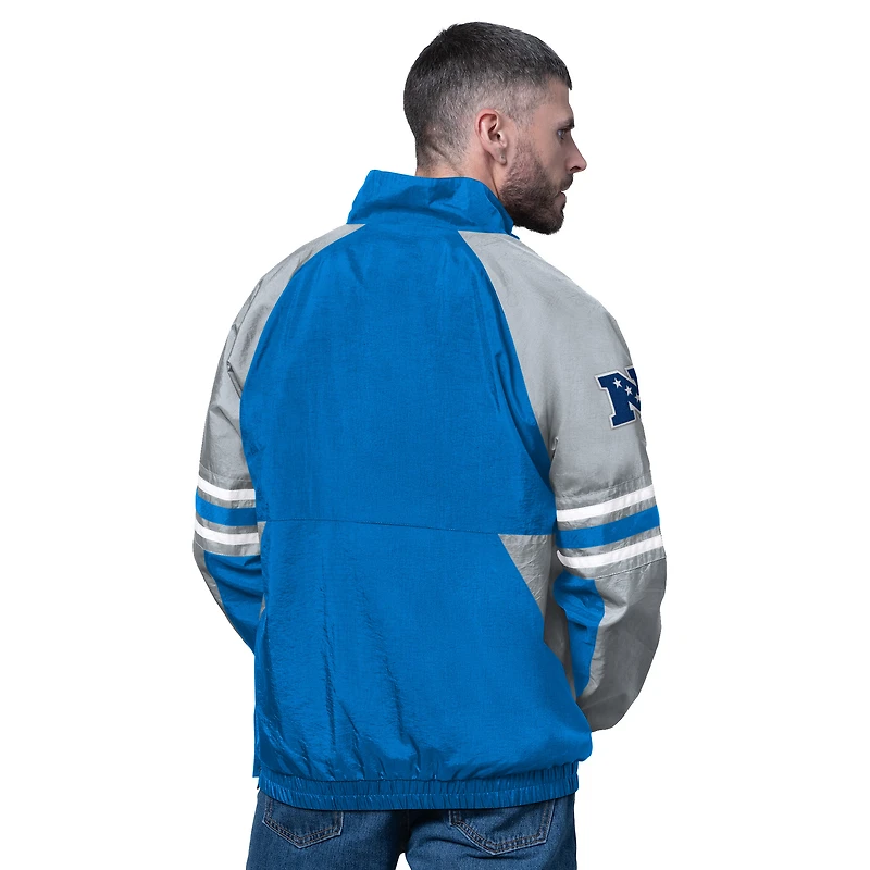 Men's Starter Blue Detroit Lions Prospect Half-Zip Pullover