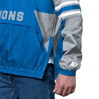 Men's Starter Blue Detroit Lions Prospect Half-Zip Pullover