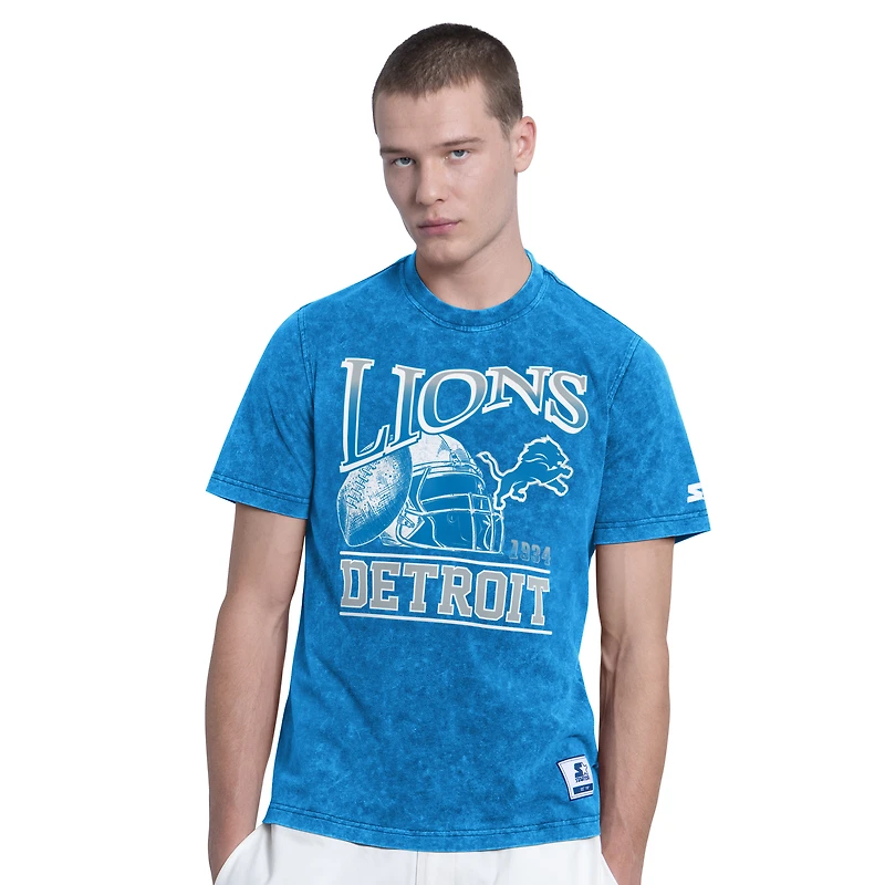 Men's Starter Blue Detroit Lions Spike T-Shirt