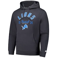 Men's Starter  Charcoal Detroit Lions Pullover Hoodie