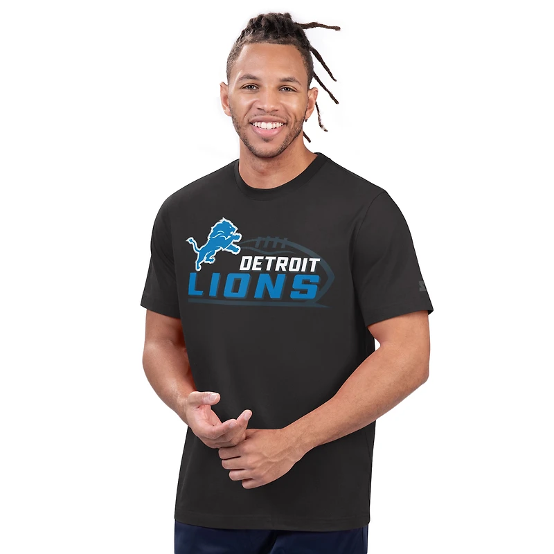T-shirt Prime Time pour homme Starter Heather Black Detroit Lions