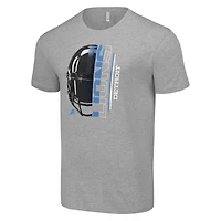 Men's Starter Heather Gray Detroit Lions Half Helmet Logo T-Shirt