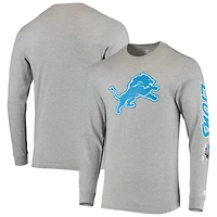 T-shirt à manches longues Starter gris chiné Detroit Lions pour homme