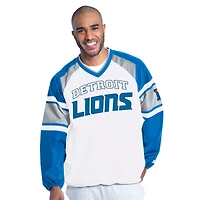 Veste pull raglan Starter blanche Detroit Lions pour homme