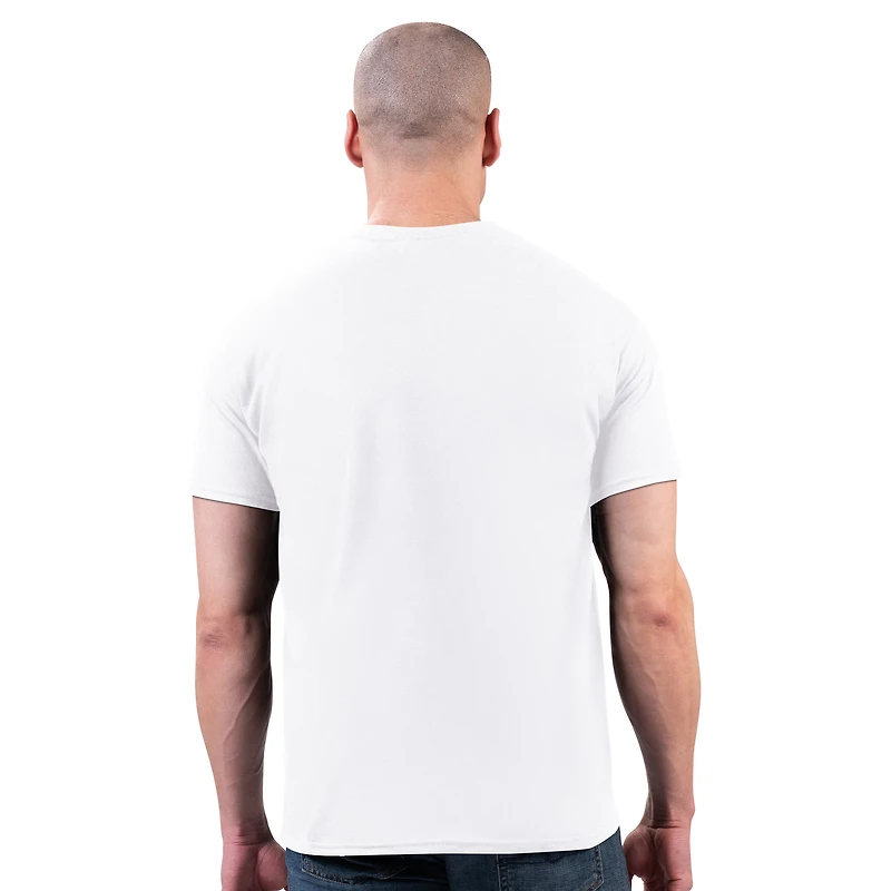T-shirt blanc pour homme avec logo des Lions de Détroit